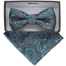 Load image into Gallery viewer, Vittorio Farina Boy's Designer Floral Print Print Bow Tie & Pocket Square