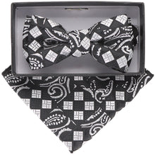 Load image into Gallery viewer, Vittorio Farina Boy's Designer Floral Print Print Bow Tie & Pocket Square