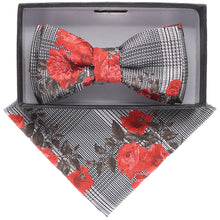 Load image into Gallery viewer, Vittorio Farina Boy's Designer Floral Print Print Bow Tie & Pocket Square