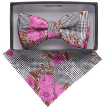 Load image into Gallery viewer, Vittorio Farina Boy's Designer Floral Print Print Bow Tie & Pocket Square