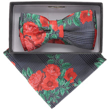 Load image into Gallery viewer, Vittorio Farina Boy's Designer Floral Print Print Bow Tie & Pocket Square