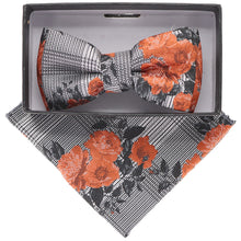 Load image into Gallery viewer, Vittorio Farina Boy's Designer Floral Print Print Bow Tie & Pocket Square