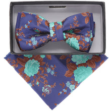 Load image into Gallery viewer, Vittorio Farina Boy's Designer Floral Print Print Bow Tie & Pocket Square