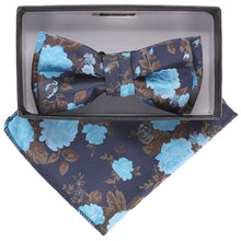 Load image into Gallery viewer, Vittorio Farina Boy's Designer Floral Print Print Bow Tie & Pocket Square