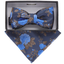 Load image into Gallery viewer, Vittorio Farina Boy's Designer Floral Print Print Bow Tie & Pocket Square