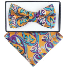 Load image into Gallery viewer, Vittorio Farina Boy's Designer Floral Print Print Bow Tie & Pocket Square