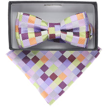 Load image into Gallery viewer, Vittorio Farina Boy's Designer Floral Print Print Bow Tie & Pocket Square