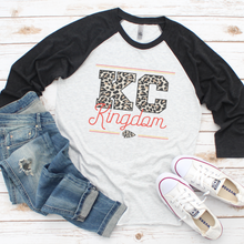 Load image into Gallery viewer, KC Kingdom Leopard Raglan Tee