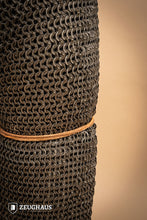 Load image into Gallery viewer, Chainmail Chausses Flatring Wedge Riveted 9mm Steel Oiled