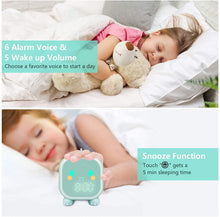 Load image into Gallery viewer, Kids Alarm Clock Cute Dinosaur Kids Alarm Clock with Dinosaur Digital Alarm Clock for Kids Bedroom Cute Bedside Clock Children's Sleep Trainer Wake Up Light and Night Light with Digital Alarm Clock For Kids Bedside Clock Children Wake Up Night Light