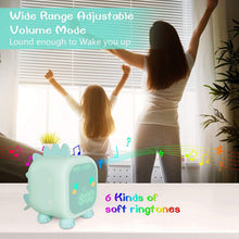 Load image into Gallery viewer, Kids Alarm Clock Cute Dinosaur Kids Alarm Clock with Dinosaur Digital Alarm Clock for Kids Bedroom Cute Bedside Clock Children's Sleep Trainer Wake Up Light and Night Light with Digital Alarm Clock For Kids Bedside Clock Children Wake Up Night Light