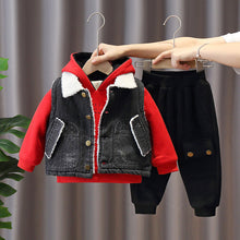 Load image into Gallery viewer, Kids' Denim Jacket Set | With Fleece Lining | 0-3 Years - # BAAA51210045 & BOAA11310020 & GIAA21310005