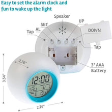 Load image into Gallery viewer, Kids Digital Alarm Clock 7 Color Night Light Snooze Temperature Detect Children Sleep Bedside Color Night Light Snooze Temperature Detect for Toddler Children Boys and Girls Students to Wake up at Bedroom Bedside Cute Wake Up Timer Alarm Clock