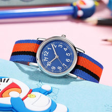 Load image into Gallery viewer, Kids Watch Muticolour Nylon Watchband Gift For Childern School Student Analog Watch Read Easily Children's First Watch Daily Wrist Watch For Boys And Girls With Soft Cloth Strap