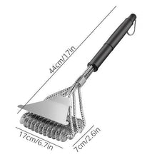 Load image into Gallery viewer, Kitchen Accessories BBQ Grill Barbecue Kit Cleaning Brush Stainless Steel Cooking Tools Wire Bristles Cleaning Brushes Triangle Wire Barbecue Cleaning Brush Portable Anti Rust Durable Handheld Stainless Steel Wire BBQ Grill Brush