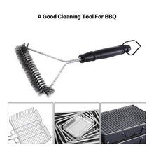 Load image into Gallery viewer, Kitchen Accessories BBQ Grill Barbecue Kit Cleaning Brush Stainless Steel Cooking Tools Wire Bristles Cleaning Brushes Triangle Wire Barbecue Cleaning Brush Portable Anti Rust Durable Handheld Stainless Steel Wire BBQ Grill Brush
