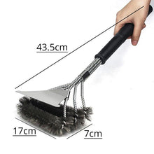 Load image into Gallery viewer, Kitchen Accessories BBQ Grill Brush and Scraper Barbecue Kit Cleaning Brush Stainless Steel Tools Wire Bristles Triangle BBQ Grill Cleaning Brush for Weber Gas Charcoal Porcelain Cast Iron & All Grilling Grates Accessories