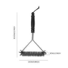 Load image into Gallery viewer, Kitchen Accessories BBQ Grill Brush and Scraper Barbecue Kit Cleaning Brush Stainless Steel Tools Wire Bristles Triangle BBQ Grill Cleaning Brush for Weber Gas Charcoal Porcelain Cast Iron & All Grilling Grates Accessories
