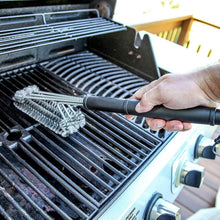 Load image into Gallery viewer, Kitchen Accessories BBQ Grill Brush and Scraper Barbecue Kit Cleaning Brush Stainless Steel Tools Wire Bristles Triangle BBQ Grill Cleaning Brush for Weber Gas Charcoal Porcelain Cast Iron & All Grilling Grates Accessories