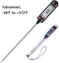 Load image into Gallery viewer, Kitchen Digital BBQ Food Thermometer Meat Cake Candy Fry Grill Dinning Household Meat Thermometer Digital Instant Read Food Meat Thermometer with Long Probe Cooking Thermometer for Kitchen BBQ Grill and Cooking Thermometer Oven Thermometer Tool