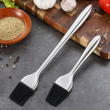 Load image into Gallery viewer, Kitchen Oil Brush BBQ Grill Basting Brush Stainless Steel Handle Pastry Brush Barbecue Cooking Brush BBQ Kitchen Tools String Brush BBQ Pastry Brush Stainless Steel BBQ Sauce Oil Pastry Brush for Baking BBQ Accessories