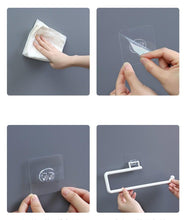 Load image into Gallery viewer, Kitchen Paper Roll Holder Towel Hanger Rack Toilet Paper Holders Bathroom Organizer Shelf Bar Cabinet Rag Hanging Holder Kitchen Tissue Roll Holder Wall Mounted Paper Holder Under Kitchen Cabinet For Shower Bathroom