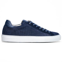 Load image into Gallery viewer, 66-266-NVY KOBE Crocodile Embossed Italian Sueded Goatskin Sneakers Navy