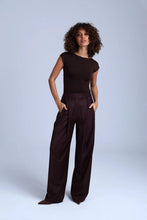 Load image into Gallery viewer, Broadway Monica Wide-Leg Virgin Wool Pants in Dark Coffee