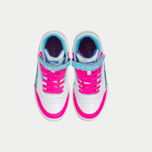 Load image into Gallery viewer, LA Gear Kids Flame Hightop | White x Pink x Blue