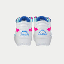 Load image into Gallery viewer, LA Gear Kids Flame Hightop | White x Pink x Blue