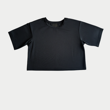 Load image into Gallery viewer, LA Gear Women’s Cropped Mesh Tee | Black