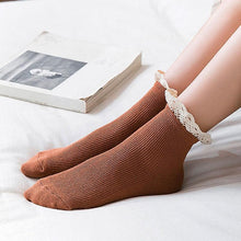 Load image into Gallery viewer, Lace Frilly Ruffle Socks Kawaii Cute Korean Style Women Cotton Woman Socks Winter Comfortable Cotton Socks Warm Socks For Men And Women
