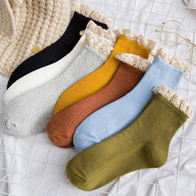 Load image into Gallery viewer, Lace Frilly Ruffle Socks Kawaii Cute Korean Style Women Cotton Woman Socks Winter Comfortable Cotton Socks Warm Socks For Men And Women