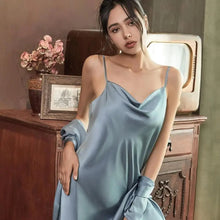 Load image into Gallery viewer, Ladies Fashion Red Soft Short Sleepwear For Women Trendy Women's Comfortable V Neck Bathrobe Bridesmaid Bride Party Robes