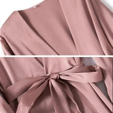 Load image into Gallery viewer, Ladies Fashion Red Soft Short Sleepwear For Women Trendy Women's Comfortable V Neck Bathrobe Bridesmaid Bride Party Robes