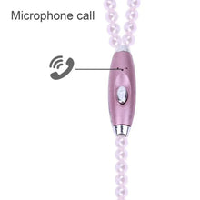 Load image into Gallery viewer, Ladies Luxury Pearl Necklace Pink Earphones With Mic Excellent Sound Quality Stereo Earphones For Everyday Use