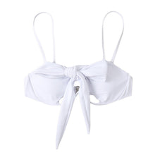 Load image into Gallery viewer, Ladies Summer Solid Color Swimsuit Female Detachable Shoulder Strap Halter Bikini Women's Bikini Swimsuits One Piece Bathing Suits Tie Knot Cutout Swimwear with Crisscross Design
