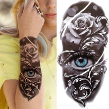 Load image into Gallery viewer, Large Wolf Tiger Black Tattoo Sticker Evil Death Temporary Tattoo Waterproof Big Tattoo Stickers For Mens Womens