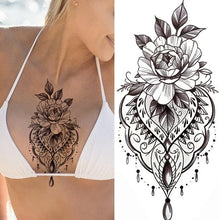 Load image into Gallery viewer, Large Wolf Tiger Black Tattoo Sticker Evil Death Temporary Tattoo Waterproof Big Tattoo Stickers For Mens Womens