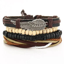 Load image into Gallery viewer, Layered Leather Charm Bracelet
