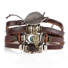 Load image into Gallery viewer, Layered Leather Charm Bracelet