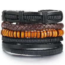 Load image into Gallery viewer, Layered Leather Charm Bracelet