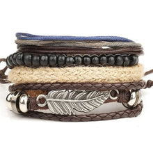 Load image into Gallery viewer, Layered Leather Charm Bracelet