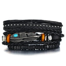 Load image into Gallery viewer, Layered Leather Charm Bracelet
