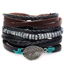 Load image into Gallery viewer, Layered Leather Charm Bracelet