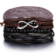 Load image into Gallery viewer, Layered Leather Charm Bracelet