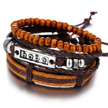 Load image into Gallery viewer, Layered Leather Charm Bracelet