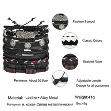 Load image into Gallery viewer, Layered Leather Charm Bracelet