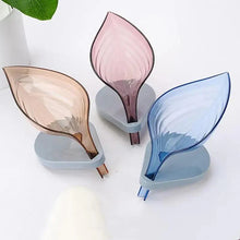 Load image into Gallery viewer, Leaf Shape Soap Box Bathroom soap holder Dish Storage Plate Tray Bathroom Soap Holder Case Bathroom Supplies bathroom gadgets Drainage Soap Holder-Leaf Soap Storage Box-Vertical Manual Soap Holder-Suction Cup Drain Soap Box for Shower Bathroom Kitchen