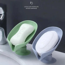 Load image into Gallery viewer, Leaf Shape Soap Box Drain Soap Holder Box Bathroom Accessories Toilet Laundry Soap Box Tray Gadgets Soap Holder Leaf-Shape Self Draining Soap Dish Holder Not Punched Easy Clean Bar Soap Holder With Suction Cup Soap Dish Suitable For Bathroom Kitchen